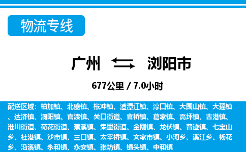 廣州到瀏陽市物流公司|廣州至瀏陽市貨運專線